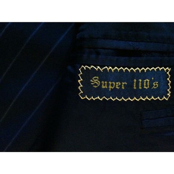 H.STOCKTON MENS NAVY SUPER 110'S(FINE QUALITY WOOL) SPORT JACKET BLAZER SIZE:42R - Picture 6 of 7